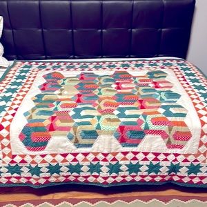 Vintage handmade Holiday Blanket/Throw! Never used!